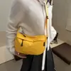 Bolso Bandolera Transfronterizo para Mujer, Color Sólido, Sencillo, Casual, Versátil, Bolso de Hombro para Estudiante, Nuevo Bolso Tote de Múltiples Capas de Moda para Viajes
