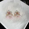 Pendientes de plata con baño de oro real, aguja cuadrada, borla de perla y circonita, pendientes de lujo ligero de alta gama, fabricante de pendientes vintage