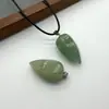 Collar Colgante de Piedra Natural Más Vendido Transfronterizo 15*30mm Piedra Natural Hexaédrica Forma de Gota de Agua Piedra de Tigre Joyería DIY