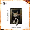 Forma de Gato Linda y Traviesa Imán Acrílico Pegatina para Nevera Estilo Oscuro Decoración para Nevera de Casa Pegatina para Nevera