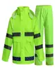 Capa de Chuva Refletiva Separada Verde Fluorescente Roupa de Chuva à Prova d'Água para Adultos ao Ar Livre Roupa de Trabalho Uniforme de Limpeza para Serviço Roupa de Chuva Calça de Chuva