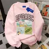 Sudadera de Moda Cuello Redondo Holgada Adelgazante Versión Coreana Otoño e Invierno 2025 Unisex Polar Grueso Top Versátil