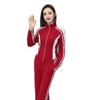Traje deportivo informal europeo para mujer, primavera y otoño 2025, nueva moda, chaqueta tipo cárdigan con cuello occidental, dos piezas ajustadas