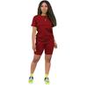 X9171 Exclusiva transfronteriza para Europa y América, camiseta de color liso, pantalones cortos, traje casual, Amazon Explosions