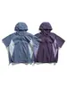 Conjunto Esportivo de Verão Nanxia Estilo Coreano Jaqueta da Moda Ampla Versátil Casual Patchwork Camisa com Capuz