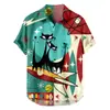 Camisa Havaiana Masculina de Verão Transfronteiriça Masculina Casual Manga Curta Lapela Férias Praia Camisa Top Estampada 3D