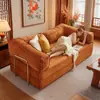 Sofá de Tecido Estilo Vintage para Sala de Estar, Sofá-Cama Dobrável de Uso Duplo Estilo Americano de Linha Reta para Dois ou Três Lugares para Apartamentos Pequenos, Modular Retrô