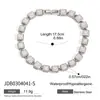 Reloj Minimalista de Acero Inoxidable y Oro de 18K Cuadrado con Circonita Blanca y Pulsera de Cadena Tennis