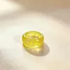 Coreia do Sul Estilo Ins Verão Menina Doce Colorido Transparente Anel Anel Cor que Cura Simples Moderno Anel de Dedo para Mulheres