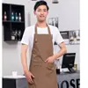 Estilo Coreano Moda Impermeable y Resistente al Aceite Lona Ropa de Trabajo Delantal Catering Chef Camarero Limpieza Delantal Impresión Al Por Mayor