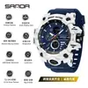 Nuevo Reloj Electrónico Transfronterizo Sanda para Hombre, Deportivo, Resistente al Agua, Luminoso, Doble Pantalla, Multifunción, Modelo Popular