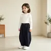 Conjunto de Duas Peças de Algodão Fino com Manga Longa e Calça Longa para Meninas Outono, Camiseta e Calça para Bebê, Classe A Infantil, Atacado