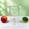 Taza medidora de plástico con tapa y escala en stock, especializada para tiendas de té de burbujas, jarra medidora doméstica de grado alimenticio, resistente a altas temperaturas