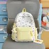 Mochila Ins de Estilo Coreano Nueva y Linda de Dibujos Animados para Mujer, Mochila Escolar para Estudiantes con Gran Capacidad y Graffiti Lindo, Mochila Dulce para Mujer