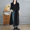 Tiro Real Retro Literario Chaqueta Gabardina de Pana para Mujer Otoño Invierno Larga de un Solo Botón Rayada Abrigo Suelto