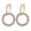 Pendientes geométricos de moda coreana círculo completo de diamantes pendientes de diosa hebilla hechizo muchas joyas explosivas