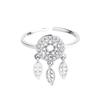 Anillo atrapasueños vintage para mujer, Día de Corea del Sur, sencillo, personalizado, para estudiantes, viento frío, destello, diamante, borla, anillo abierto para dedo, marea