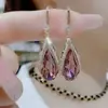 Brincos de cristal azul elegantes com strass microincrustados de luxo leve Outono e inverno Nova moda Brincos antienvelhecimento Brincos explosivos