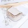 Couro Bovino de Primeira Camada Nova Bolsa Compacta Dourada Anel de Diamante Bolsa para Joias Couro Genuíno Mini Anel Colar Brincos Caixa de Joias para Mulheres