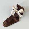 2024 Meninas Novas Leggings de Primavera e Outono Dunhuang Color High-end Side Ribbon Bow Meia-calça de Bebê
