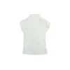 Ropa de Mujer 2026 Verano Nuevo Estilo Sencillo y de Moda Cuello Semi Alto Mangas Volantes Mono Color Sólido Top Camiseta Chica Picante