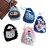 Bolsa para Auriculares Bluetooth Nueva Japonesa y Coreana Dibujo Animado de Pez Pingüino Gato de Peluche Billetera de Punto Monedero Bolsa de Cosméticos