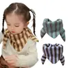 Bufanda Triangular para Niños Otoño e Invierno Estilo Coreano Rayas de Color Contrastante Bufanda Tejida para Niños y Niñas Bufanda Cálida y Versátil para Bebé