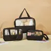 Nueva Bolsa de Tocador de Maquillaje Visual de Gran Capacidad Impermeable Bolsa de Baño para Natación Bolso de Mano de PVC Bolso de Mano de PU para Cosméticos