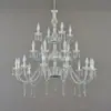Nuevos accesorios para bodas: Candelabro de cristal acrílico estilo europeo de doble capa, decoración de techo de hierro forjado para salón de bodas, marcador de pasillo de escenario T.