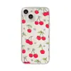 Estación Norteamericana Creativo Estuche de Cereza Roja Adecuado para iPhone 16, Cubierta Protectora Transparente Anticaídas para Apple 17 Pro
