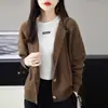 Cárdigan de Lana de Moda para Mujer Otoño Invierno Nuevo Suéter de Cuello Redondo Engrosado Holgado Estilo Perezoso Ropa de Punto Chaqueta Top Mujer