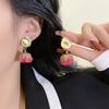 Diseño Súper Inmortal Estilo Bosque Sentido del Diseño Pendientes de Flor para Mujer Vida Eterna Pendientes de Rosa Seca Temperamento Cálido Clip para Oreja sin Agujeros
