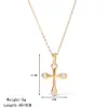 Collar Cruzado Más Vendido en Aliexpress Transfronterizo para Mujer, Cadena para Clavícula de Acero de Titanio con Colgante de Circonita Colorida Versátil de Lujo Ligero