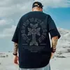 Camiseta Holgada para Hombre Hip Hop Streetwear Estampado de Equipo de Baloncesto