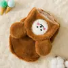 Ropa para Perros con Orejas de Oso, Cálida con Forro de Polar, Chaleco con Capucha, Ropa para Gatos, Ropa para Mascotas de Primavera y Otoño al por Mayor