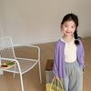 Cárdigan para Niña Ropa de Verano Fina para Protección Solar Abrigo de Color Sólido para Bebé Niña Camisa de Moda para Niña Tejido de Punto