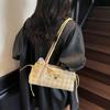 Bolso de Hombro de Lona a Cuadros con Letra y Lazo Bordado Bolso Tote de Moda para Mujer Elegante Casual Versátil Bolsos de Moda a Cuadros