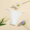 Nuevos Tangas de Seda de Leche de Tiro Bajo para Mujer Color Sólido Transpirables Amigables con la Piel Cómodas Doble Capa en la Entrepierna Ropa Interior para Mujer Se Vende Individualmente