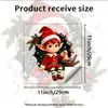 Efecto de Romper Pared 3D Elfo de Navidad Pegatina de Pared Autoadhesiva Extraíble Habitación Pared Atmósfera Festiva Pegatina Decorativa