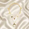 Moda popular europea y americana en joyería transfronteriza colgante de oblea de cuerno collar de cuentas multicapa femenino fabricante en stock
