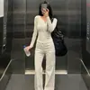 Jeans Acampanados Estilo Americano Picante para Mujer, Nuevo Estilo Forrados de Polar para Otoño e Invierno, Corte Holgado, Adelgazantes, para Mujer Petite, Pantalones Blancos de Campana de Cintura Baja