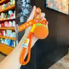 Creativo llavero de caqui cacahuate tejido a mano de lana a crochet, exquisito colgante de felpa tejido a crochet para bolsa de cosas buenas