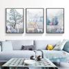 Pintura Decorativa para Sala de Estar Pintura de Parede de Fundo para Sofá Pintura de Parede Suspensa Moderna Simples Mural Estilo Nórdico Quarto Parede Tríptico
