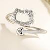 Lindo anillo de aleación de monstruo de dibujos animados de gato para mujer, diseño de nicho, dulce, genial, anillo para el dedo índice para novias, venta al por mayor