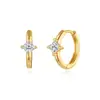 Brincos de Argola Clássicos de Metal Cobre com Incrustação de Diamante Brincos de Clipe Moda Europeia Americana Tendência de Personalidade Estilo INS Minimalista Versátil Brincos Joias para Orelha