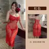 Lencería Sexy Nueva Talla Grande Sexy Pijama Transparente Bata con Abertura Alta Uniforme Tentación Pijama Sexy a Gran Escala