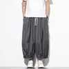 Pantalones Anchos Sueltos de Verano Nuevos para Hombre, Pantalones Casuales de Nueve Puntos, Estilo Chino, Talla Grande, Pantalones Harem Cónicos tipo Linterna