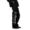 Jeans Estampados Patchwork de Lunares para Hombre, Corte Recto Holgado, Estilo Americano High Street, Marca de Moda, Pantalones Elegantes Ligeramente Acampanados