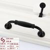 Tirador de puerta de armario con cajón de un solo orificio, sólido, directo de fábrica, tirador negro para armario, accesorios de herrajes para muebles personalizados