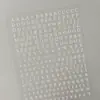 Pegatinas para Uñas con Letras Inglesas Disponibles Versátiles Planas Adhesivas Negro Blanco Oro Plata Números Pegatinas para Uñas Inglesas Estilo Dh